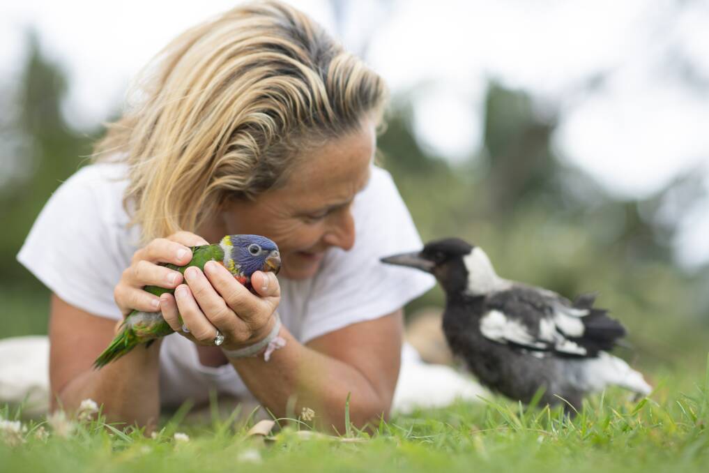 Sam Bloom. People frequently drop feathered friends to their home these days. Picture: Cameron Bloom