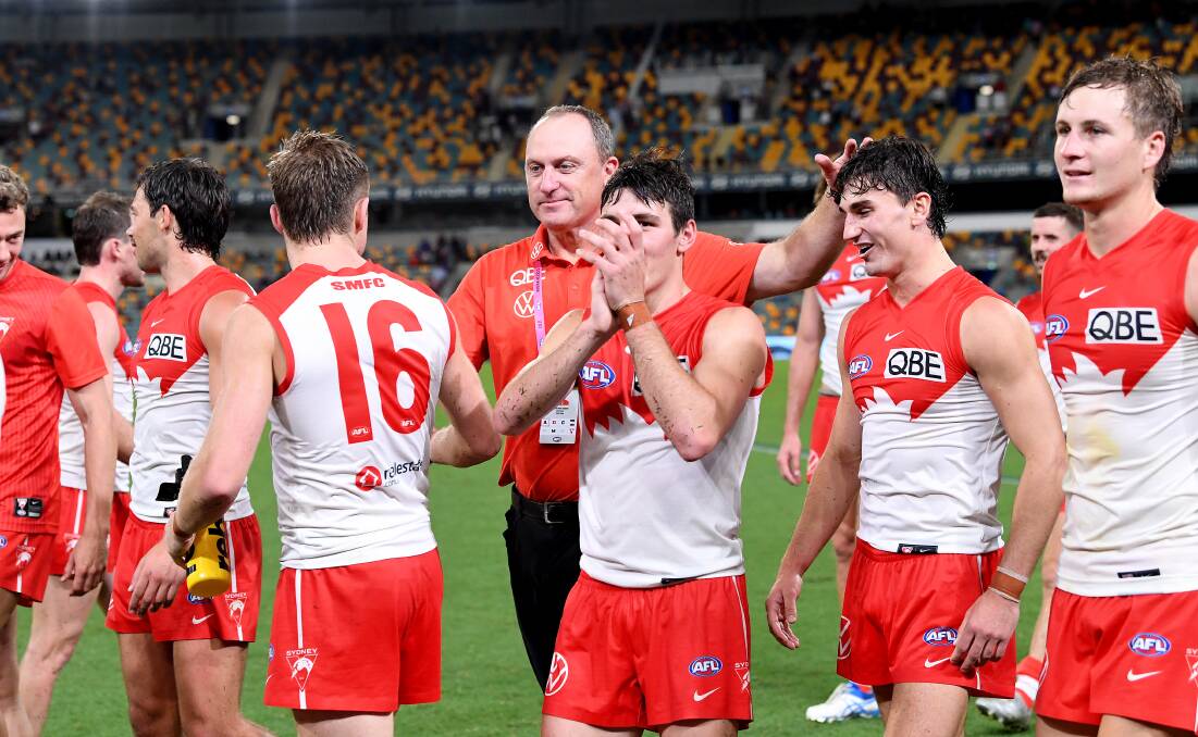John Longmire's rebuilding Swans have added a clutch of eager young faces. Photo: Bradley Kanaris/Getty Images