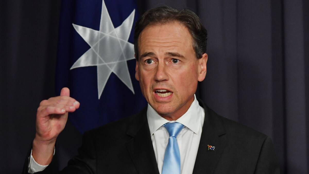Health Minister Greg Hunt on Thursday, defending the pace of the vaccine rollout. Picture: Getty Images