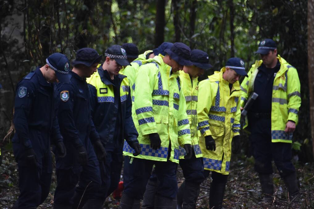 Police have made their way through approximately 20 per cent of the search area. Photo: Ruby Pascoe