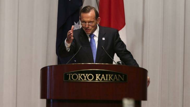 Prime Minister Tony at  Japan's National  Security Council in Tokyo. Photo: Kym Smith