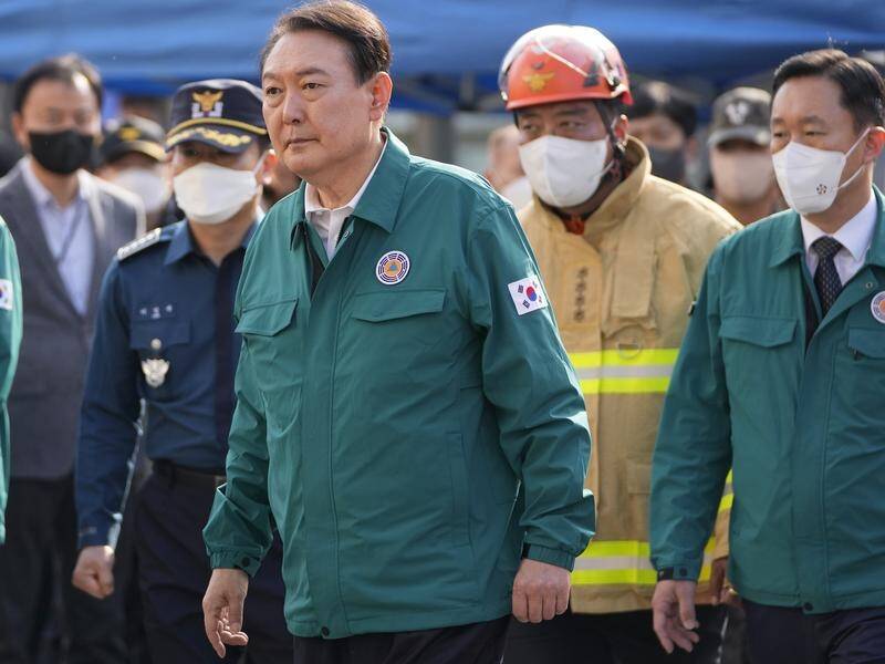 President Yoon Suk-yeol has declared a period of national mourning after the death of 151 people. (AP PHOTO)