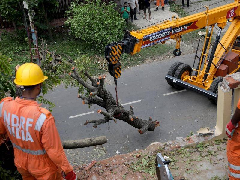 Cyclone Amphan uprooted trees and snapped power lines in eastern India.
