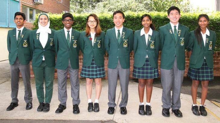 The class of 2016: James Ruse Agricultural High School achieved the triple - first overall, and first in higher English and Maths Photo: Isabella Lettini