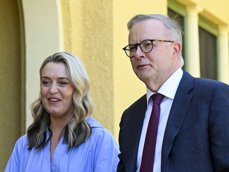 Prime Minister Anthony Albanese and his partner Jodie Haydon have announced their engagement. (Lukas Coch/AAP PHOTOS)