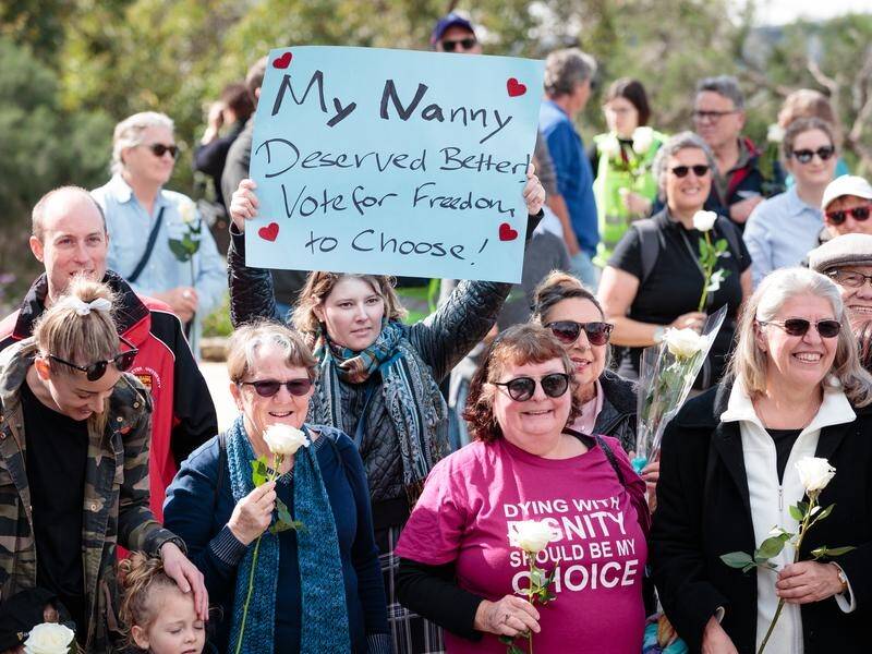 Supporters of Western Australia's voluntary assisted dying laws.