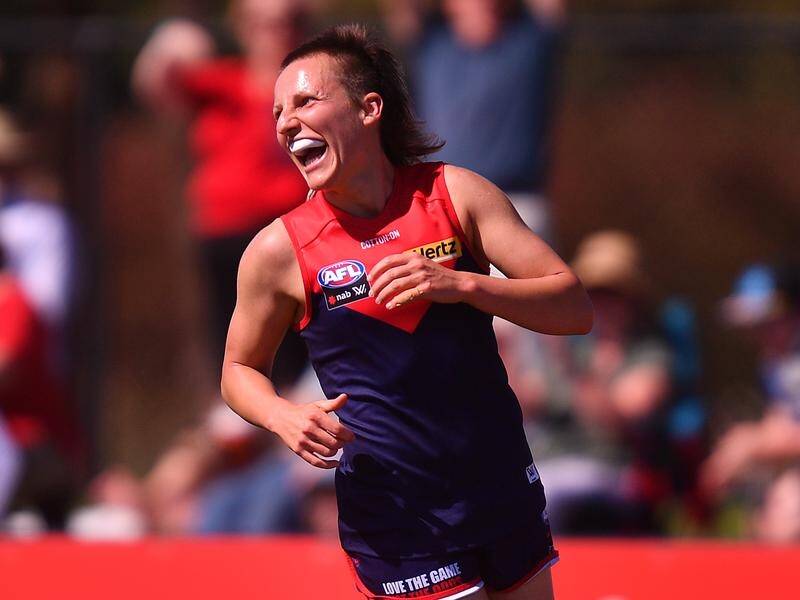 Karen Paxman (pic) was influential in Melbourne's 17-point AFLW win over Richmond.