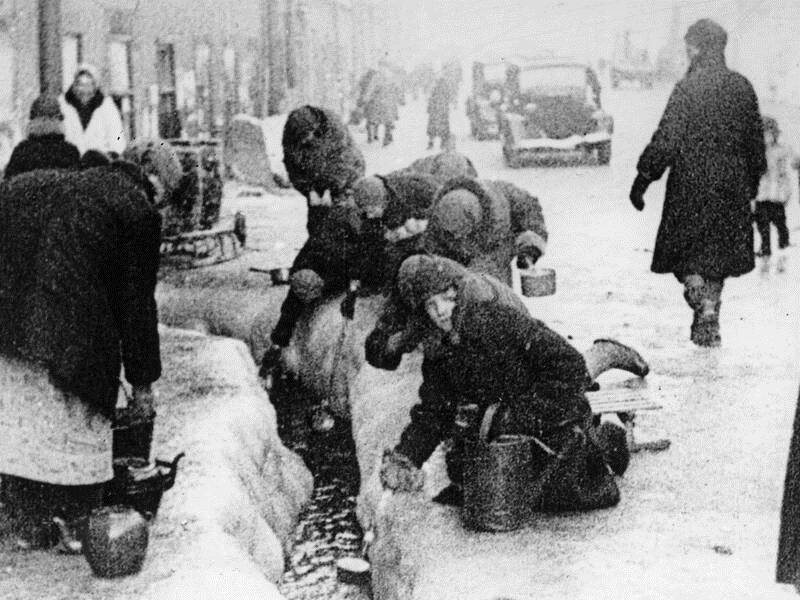 Citizens of Leningrad had to forage for water during the 900-day Seige of Leningrad.