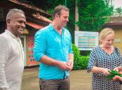 Shane Warne's brother Jason and sister--in-law Shay visit the Foundation of Goodness in Seenigama.