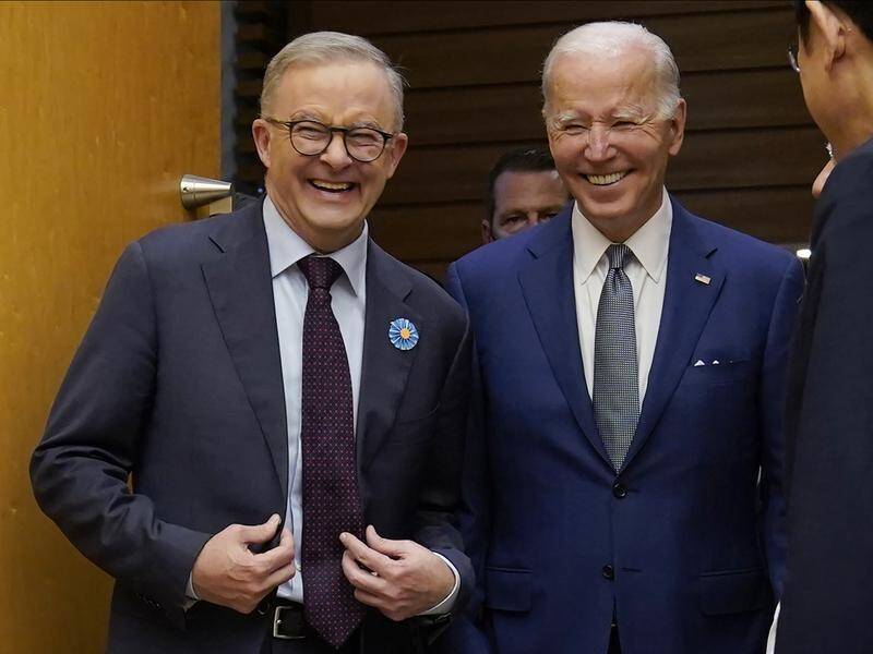 Prime Minister Anthony Albanese with US President Joe Biden at the Quad leaders' summit.