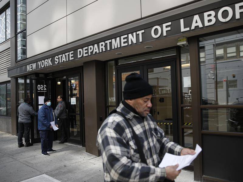 Applications for unemployment benefits have surged in the US since the coronavirus pandemic.