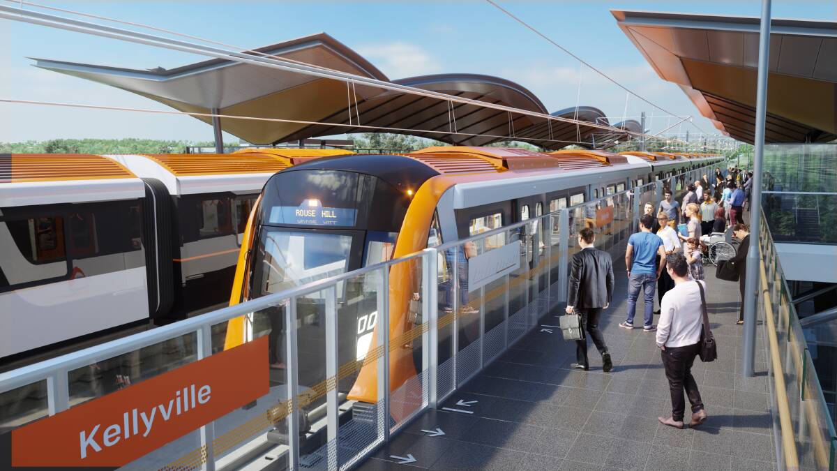Artist's impression of the future Kellyville Train Station. Picture: Transport for NSW