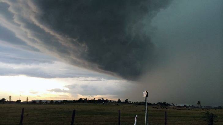 This week's storm as it rolled in over Camden, NSW. Photo: Neil Loomes 