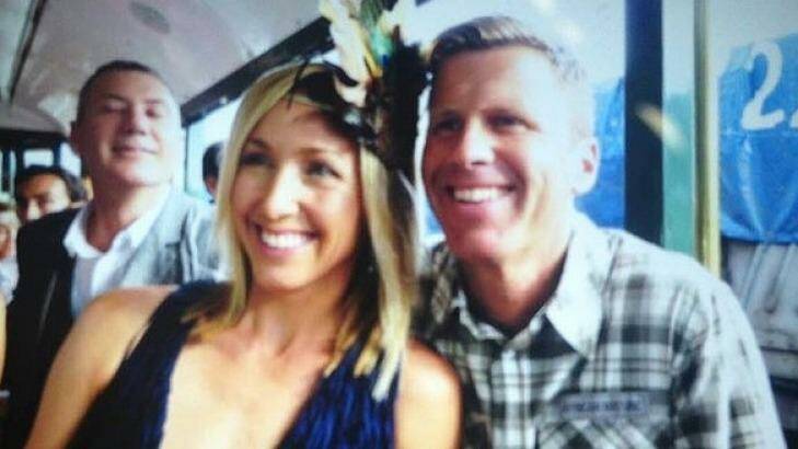 William Poovey, who was killed, with wife Kara in the tram just minutes before the crash.