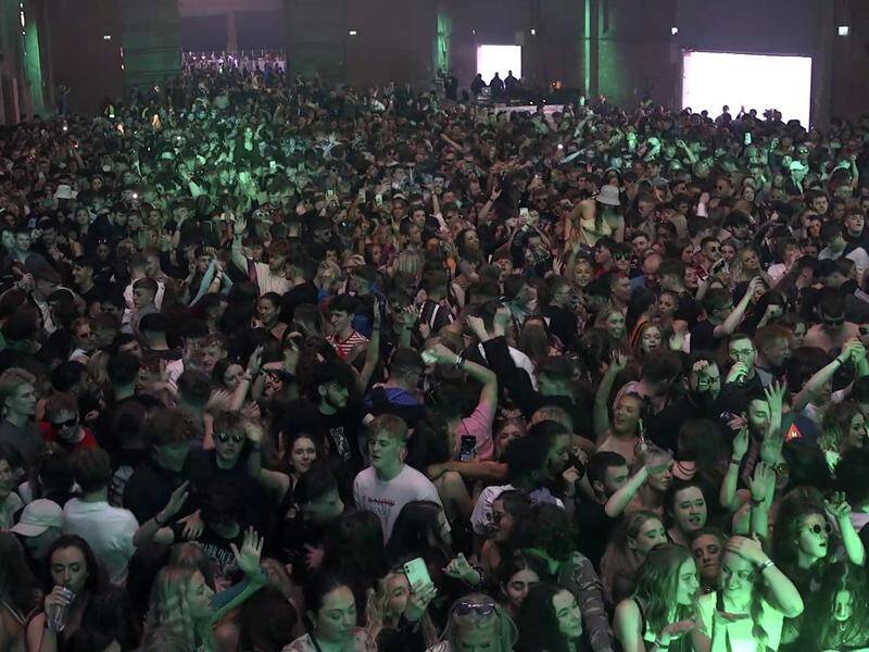 About 3000 party-goers hit the dancefloor at a warehouse in the English city of Liverpool.