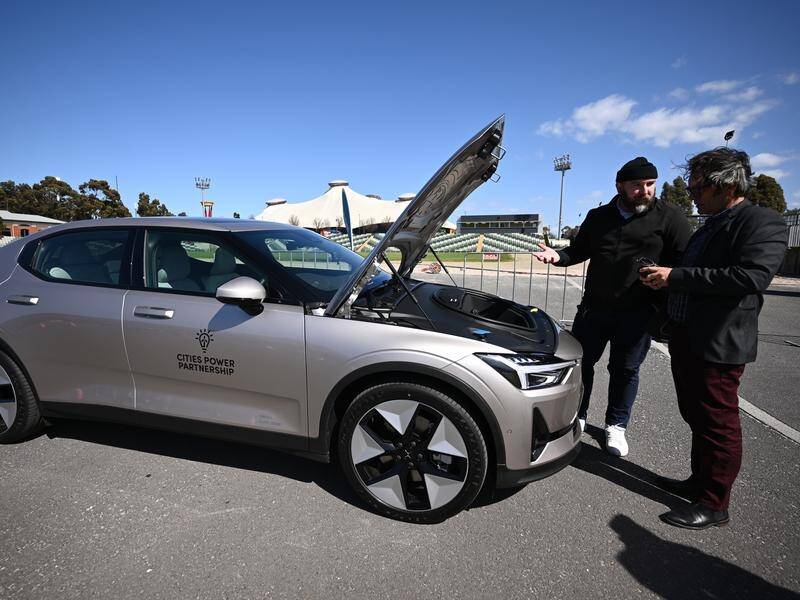 Demand in Australia is surging for electric vehicles such as the Polestar 2. (Joel Carrett/AAP PHOTOS)