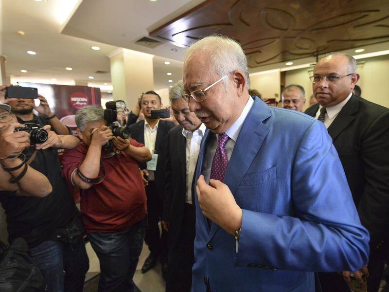 Former Malaysian Prime Minister Najib Razak at his corruption trial in Kuala Lumpur.