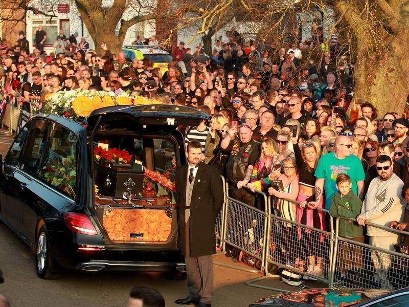 A funeral procession for Prodigy frontman Keith Flint wound through the town of Braintree in Essex.