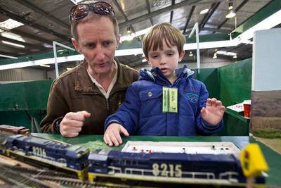 David and Nathan Eichorn, Hawkesbury Hobby and Model Show, Hawkesbury Showground, last year. Picture: Geoff Jones