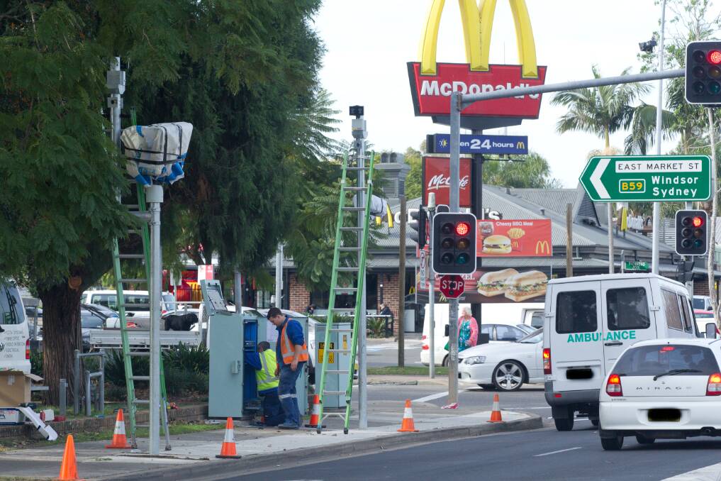 Slow going:  The red light speed camera on March Street in Richmond will be ready to take snapshots in late August at the notorious choke point.  Picture: Geoff Jones