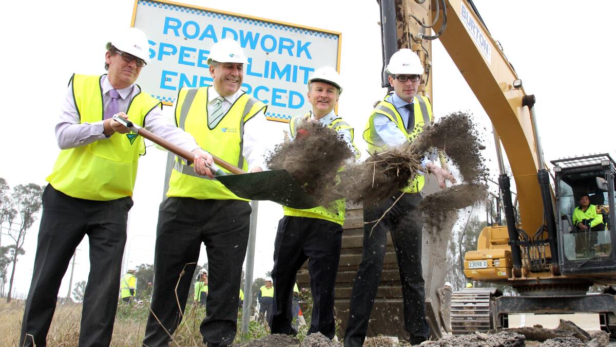 Minister for Roads and Freight Duncan Gay, was joined by locals MP’s Bart Bassett (Londonderry), Kevin Conolly (Riverstone) and Dominic Perrottet (Castle Hill) in June, for the opening of stage one of the Richmond Road upgrade. Picture: Geoff Jones