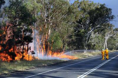 A bushfire at Windsor Downs Reserve, last year. Picture: Kylie Pitt