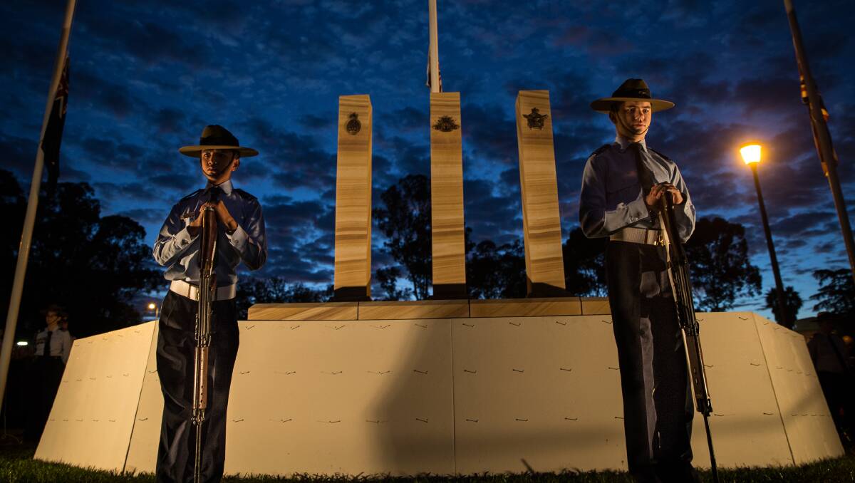 Photographer Geoff Jones took these images during this morning's moving service at McQuade Park, Windsor, commemorating the 100th year since the Gallipoli landing.