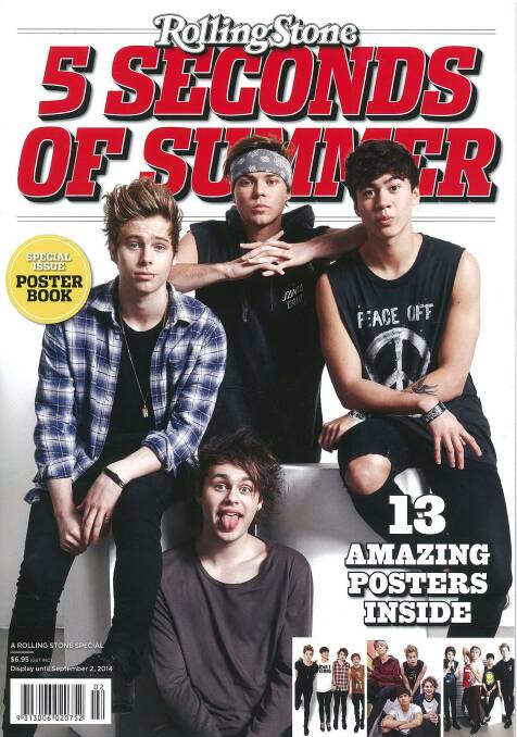 Hawkesbury boys 5 Seconds of Summer scored their own 
edition of Rolling Stone magazine and featured on Italian TV.