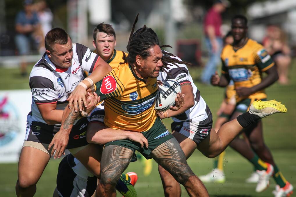 Hutch Maiava plays for Windsor Wolves earlier in the season. Maiava will come off the bench against Mounties at the weekend. picture: Geoff Jones
