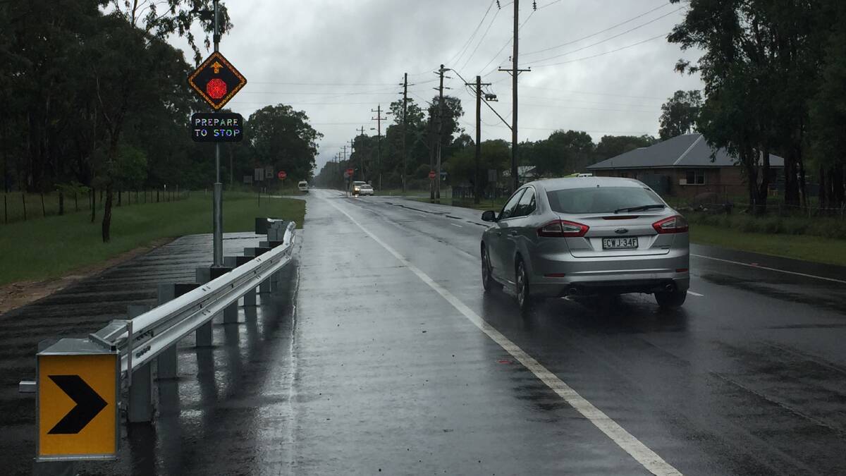 PREPARE TO STOP: The RMS and Hawkesbury Council have installed a new warning sign for motorists along The Driftway near the intersection of Londonderry Road.