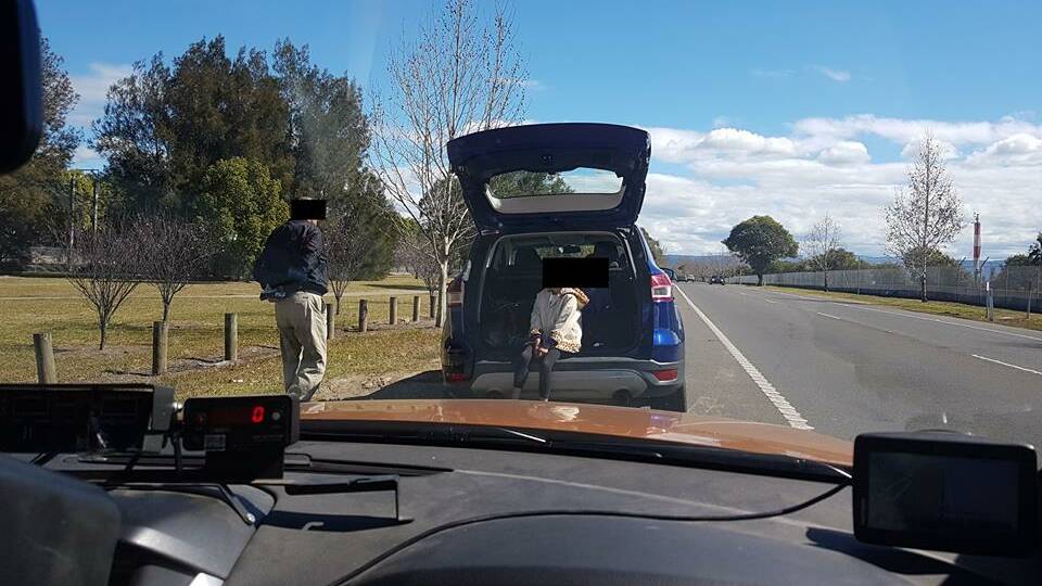 The SUV pulled over on Hawkesbury Valley Way, Clarendon. Picture: Hawkesbury Highway Patrol.