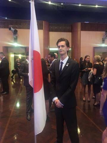 James Fenton at parliament house receiving his 2018 New Colombo Plan (NCP) Scholarship for Japan. 