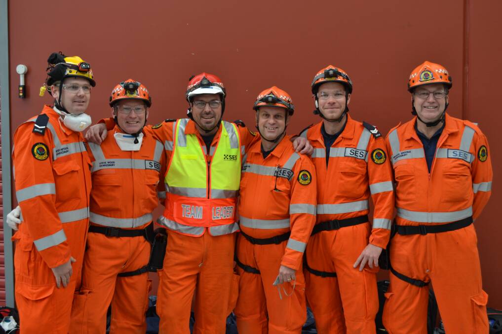 THE TEAM: The Hawkesbury SES team who travelled to New Zealand for the rescue challenge. Peter Hession, Steve Wood, Matt Thornton (Team Leader), Patrick Gennari, Ryan Jones and Michael Broome.