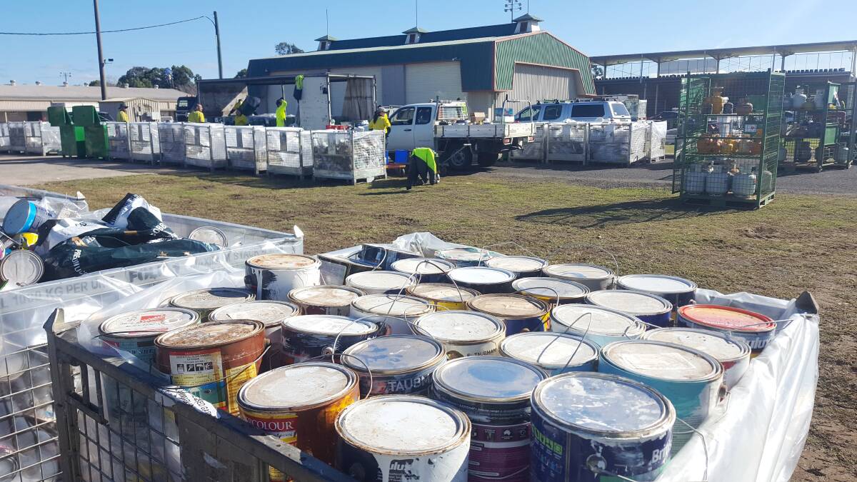 Chemicals being collected at the Hawkesbury Showground before heading for disposal. Picture: Supplied