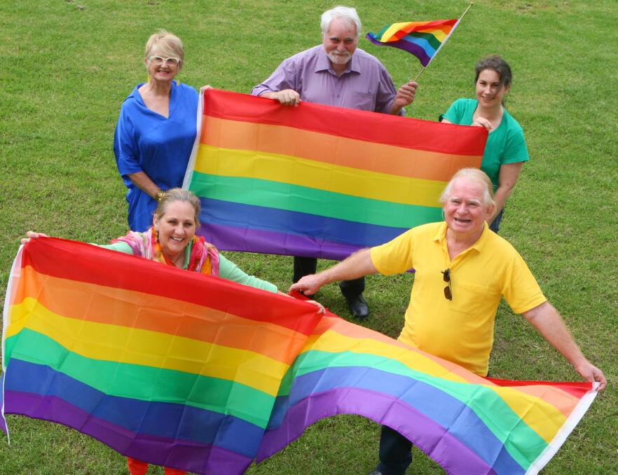 Hawkesbury councillors Mary Lyons-Buckett, Leigh Williams, Christine Paine and Barry Calvert show their support for the LGBTQI community. Picture: Gary Warrick
