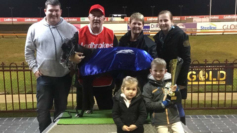 My Mate Fox and his connections at the Richmond Race Club on Friday night after the victory. Picture: Richmond Race Club, Facebook