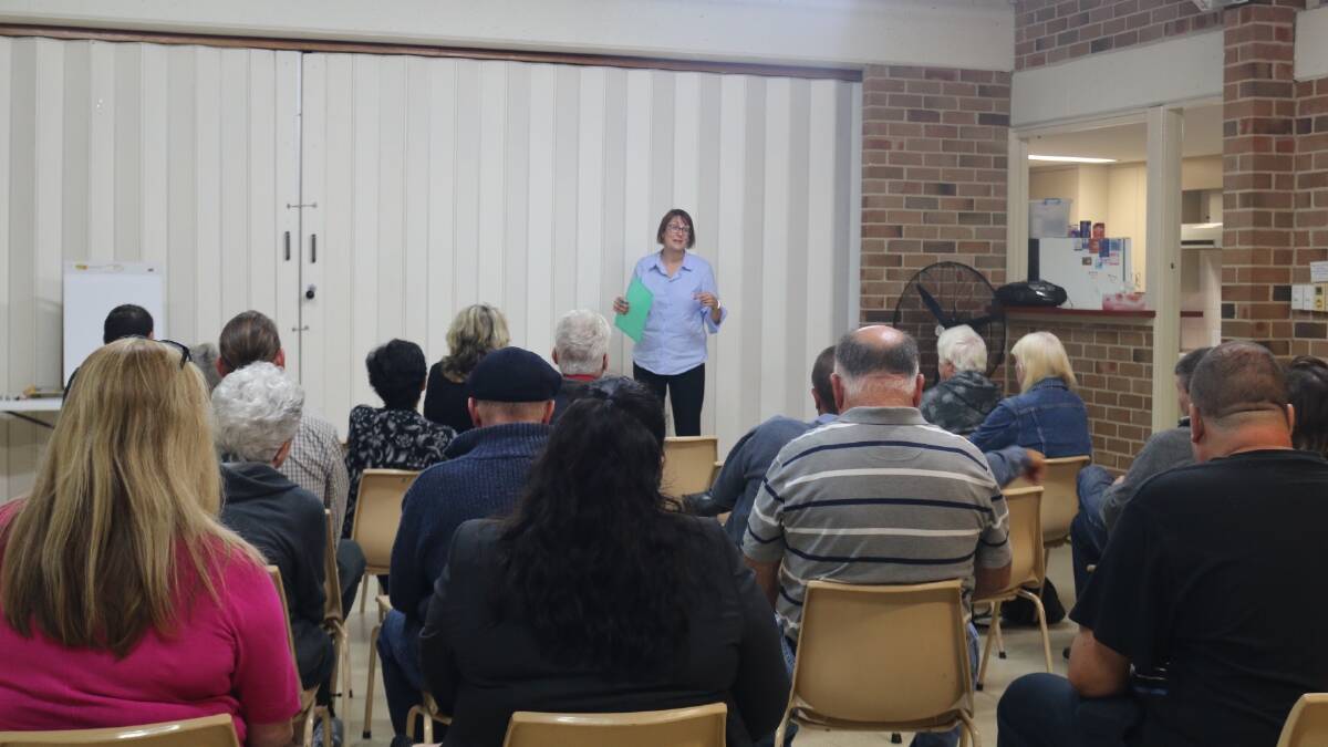 Susan Templeman speaks at a meeting of Bligh Park residents. Picture: Supplied