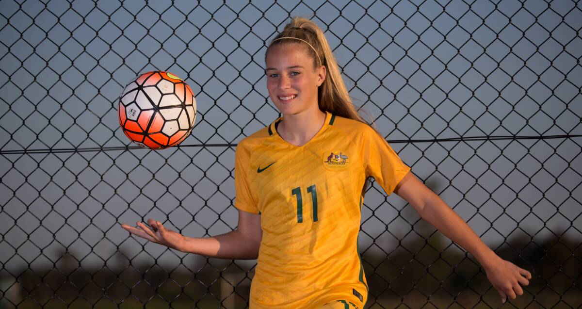 ON THE RISE: At just 14 years old Courtney Nevin has already represented Australia in football and has no plans to stop now. Picture: Geoff Jones