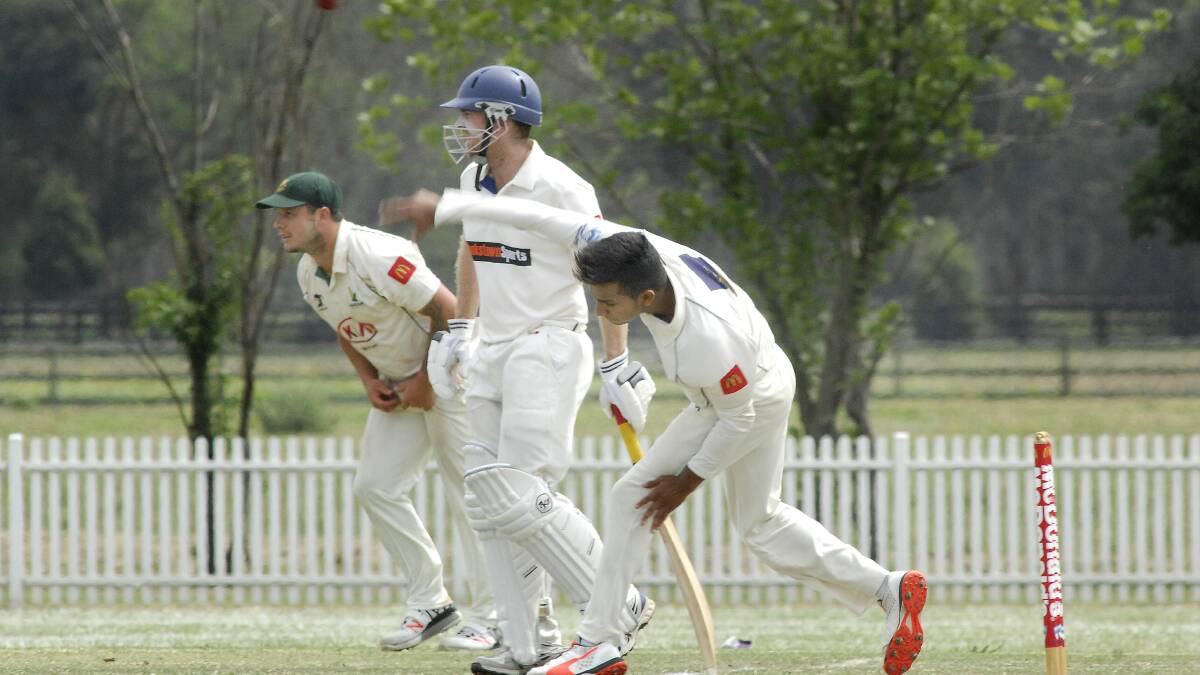 GAME CHANGER: Arjun Nair bowls for Hawkesbury Cricket Club. Picture: Michael Szabath
