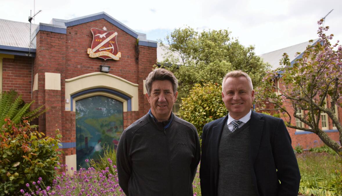 NEW STAFF: Tasmanian Principals Association executive member Brett Youd with Minister for Education and Training Jeremy Rockliff. Picture: Lachlan Bennett
