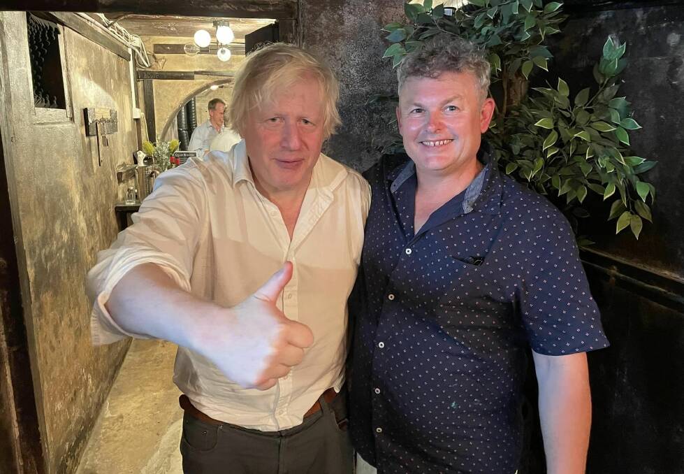 Former British prime minister Boris Johnson at The Royal Hotel Muswellbrook. Picture supplied