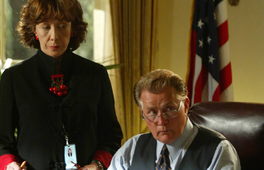 State of the Union: As the First Secretary, Debbie Fiderer, with President Martin Sheen on The West Wing.